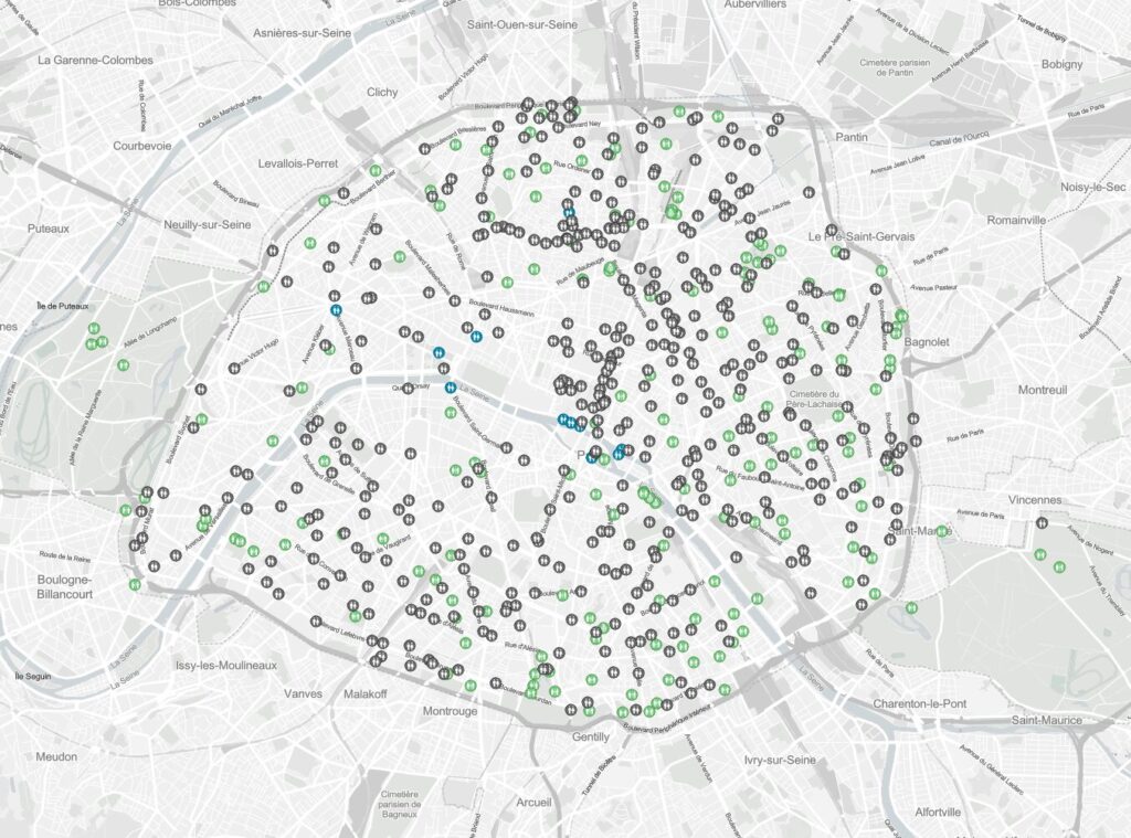 Карта туалетов Парижа
