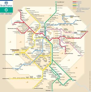 карта RER в париже